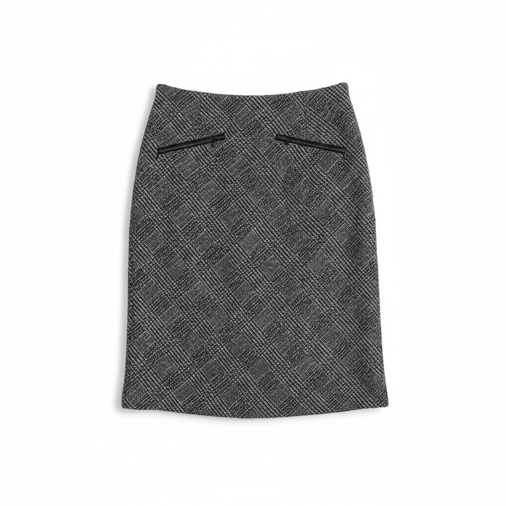 Talbots Grey‎ Black Tweed Career Skirt Women's 6P Petite